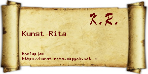 Kunst Rita névjegykártya